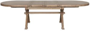 Carlton Furniture Windermere Oval X Leg Dining Table Grey Oiled Finish | Shackletons