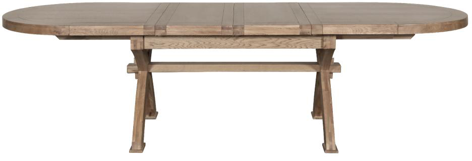 Carlton Furniture Windermere Oval 'X-Leg' Dining Table - Grey Oiled Finish