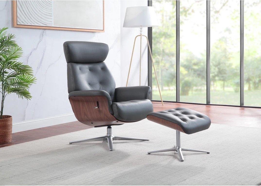 Norma Swivel Chair in Charcoal