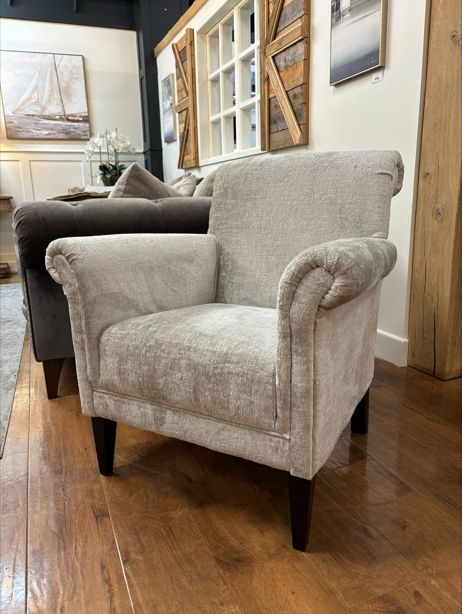 York Accent Chair in Aaron Silver (BUOYANT STOCK 23)