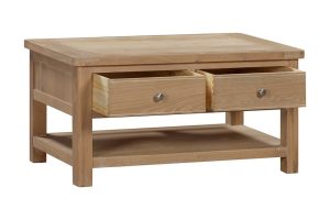 Foxington Coffee Table with 2 Drawers Natural Oak | Shackletons