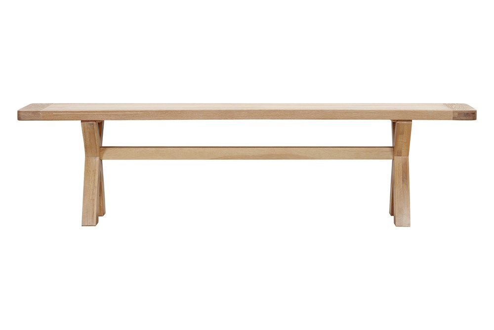 Foxington Cross Leg Dining Bench - Natural Oak