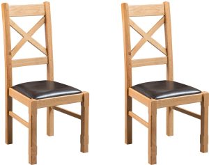 Pair of Papaya Trading Cross Back Dining Chairs | Shackletons