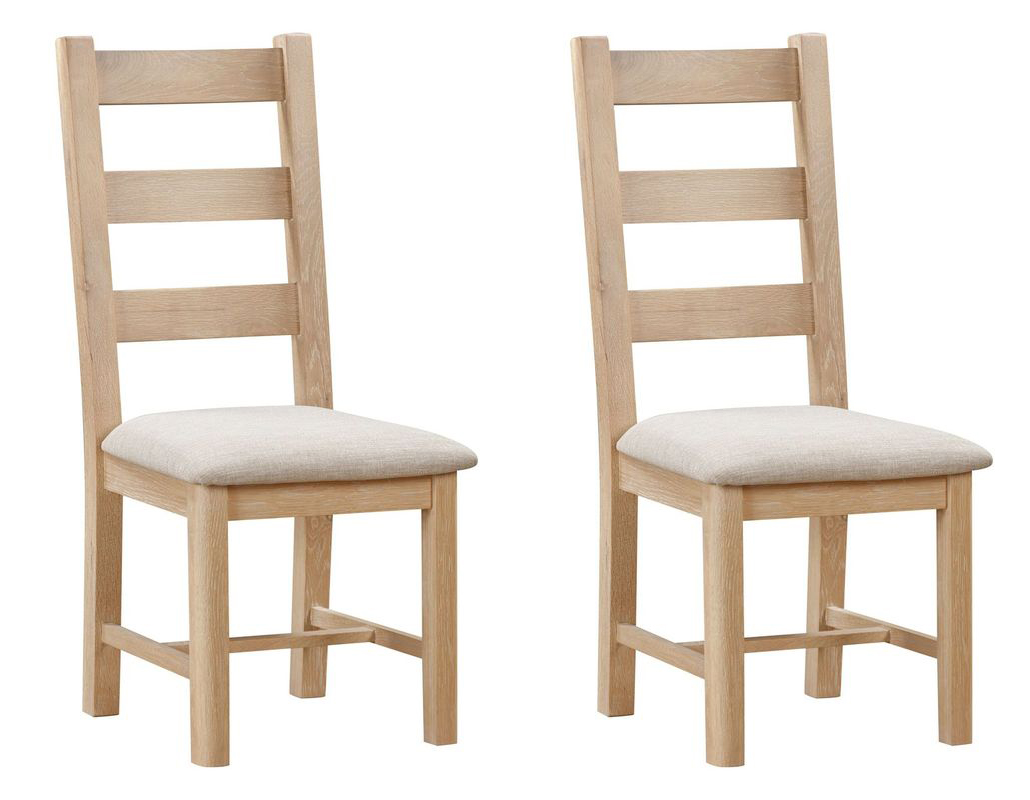 Pair of Papaya Trading Foxington Ladder Back Dining Chairs in Natural