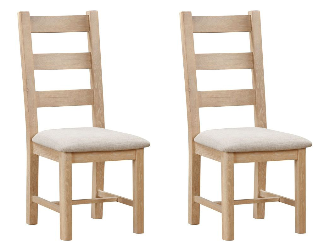 White ladder shop back dining chairs