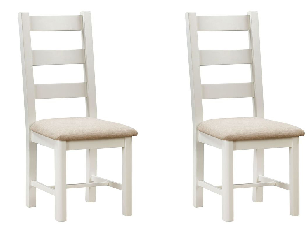 Pair of Papaya Trading Foxington Ladder Back Dining Chairs in OWP Painted