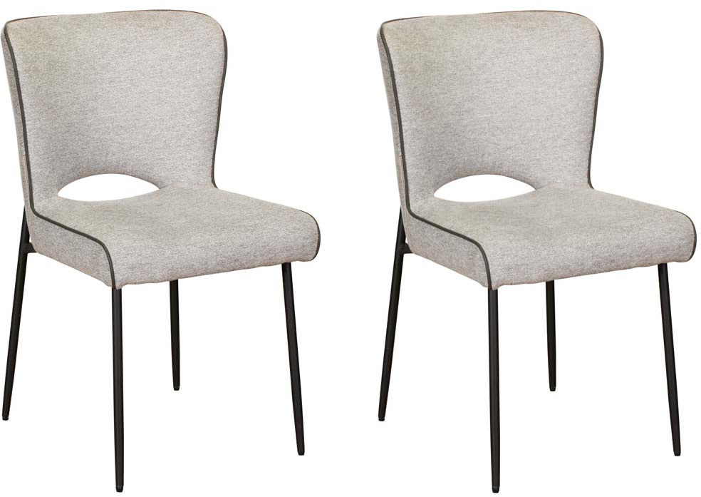 Pair of Baker Maya Dining Chairs - Light Grey