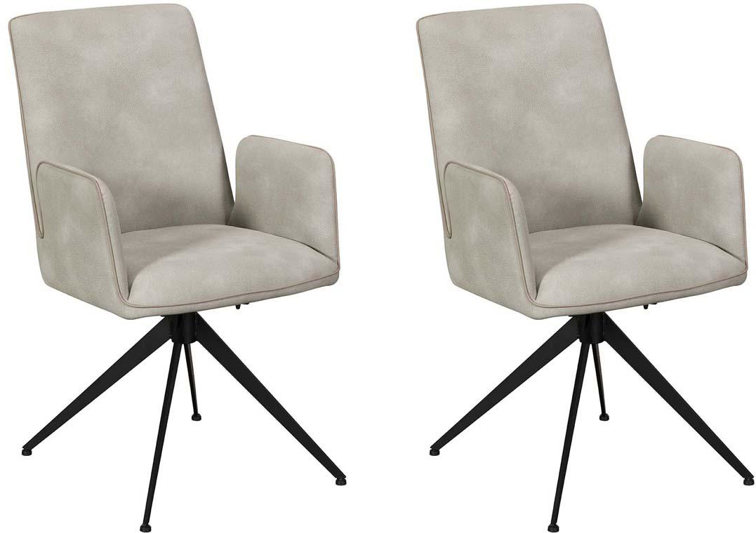 Pair of Baker Rebecca Dining Armchairs - Misty