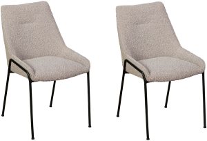 Pair of Baker Anna Dining Chairs Grey Boucle | Shackletons