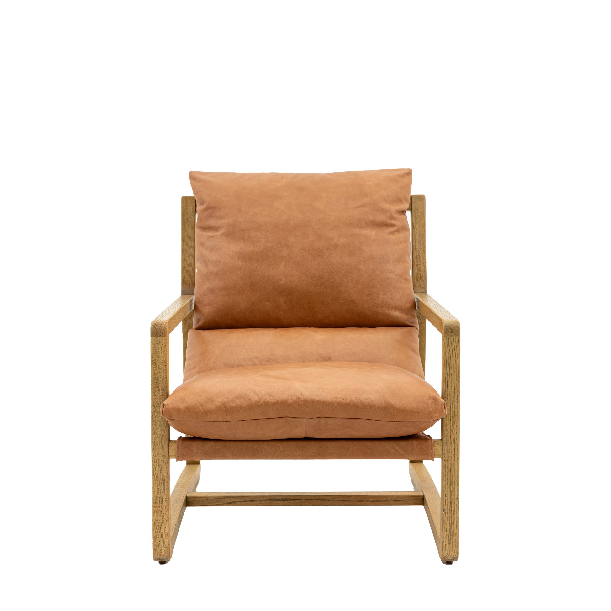 Gallery Direct Burela Lounge Chair Vint Brn Leather | Shackletons