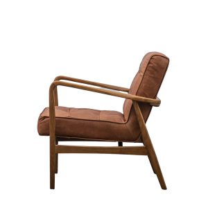 Gallery Direct Humber Armchair Vintage Brown Leather | Shackletons