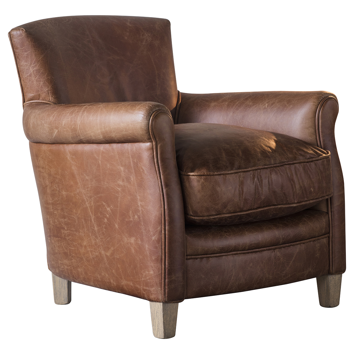 Gallery Direct Mr. Paddington Chair Vintage Brown Leather