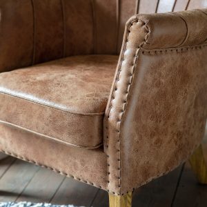 Gallery Direct Hickman Armchair Brown Leather | Shackletons