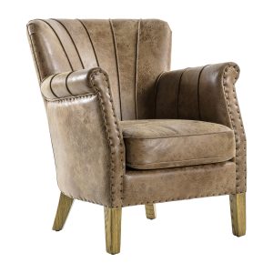 Gallery Direct Hickman Armchair Brown Leather | Shackletons