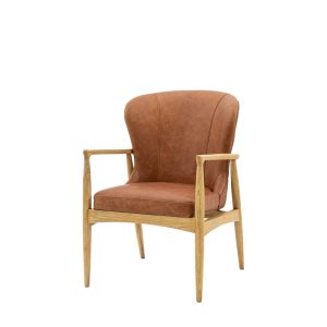 Gallery Direct Tariva Armchair Ant Brown Leather | Shackletons