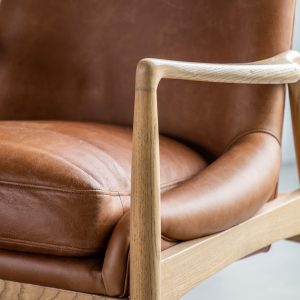 Gallery Direct Carrera Armchair Brown Leather | Shackletons