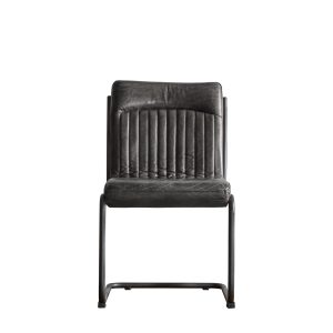 Gallery Direct Capri Leather Chair Antique Ebony | Shackletons