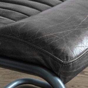 Gallery Direct Capri Leather Chair Antique Ebony | Shackletons