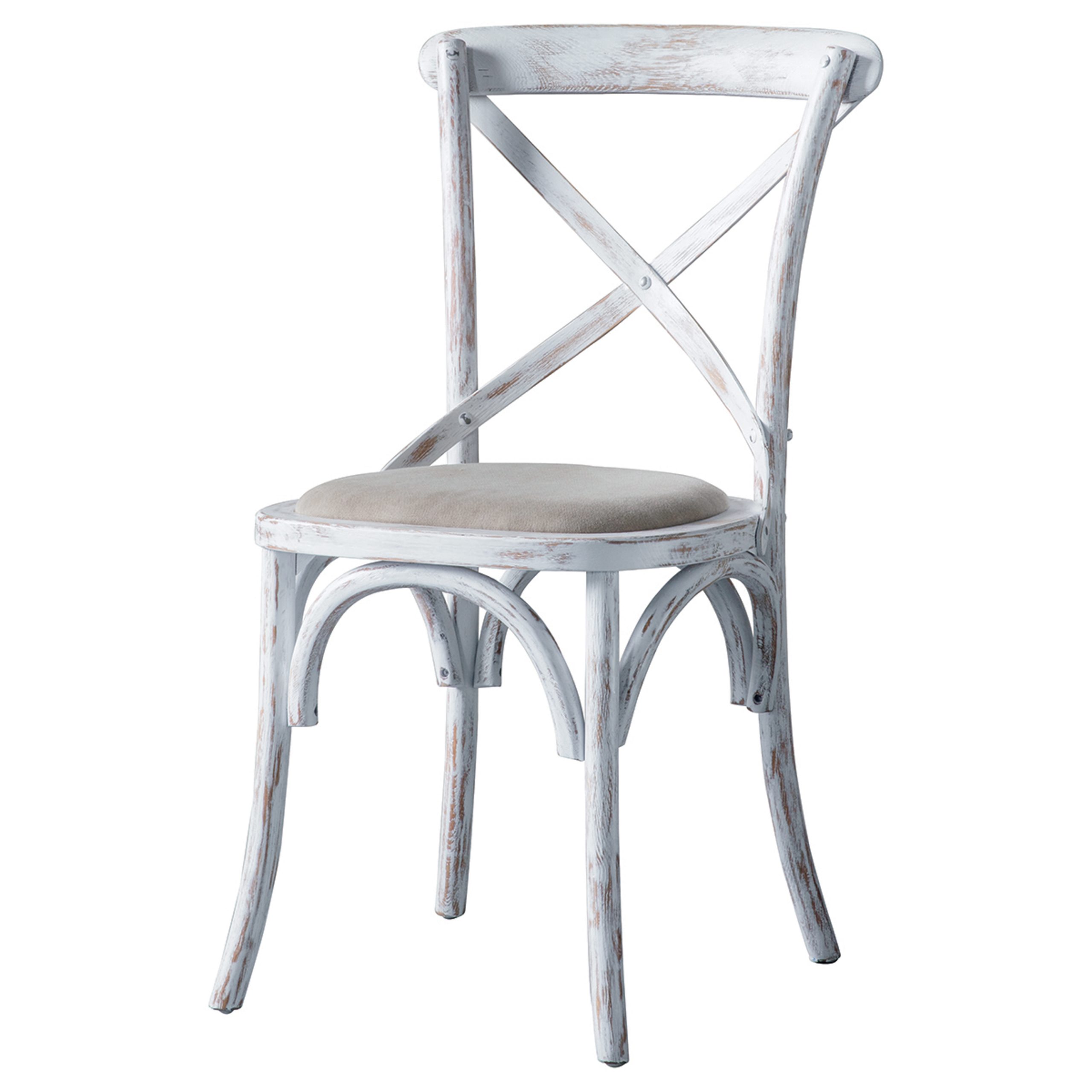 Gallery Direct Cafe Chair White Linen  (Set of 2)