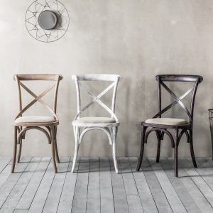 Gallery Direct Cafe Chair White Linen Set of 2 | Shackletons