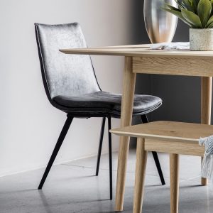 Gallery Direct Hinks Chair Grey Set of 2 | Shackletons
