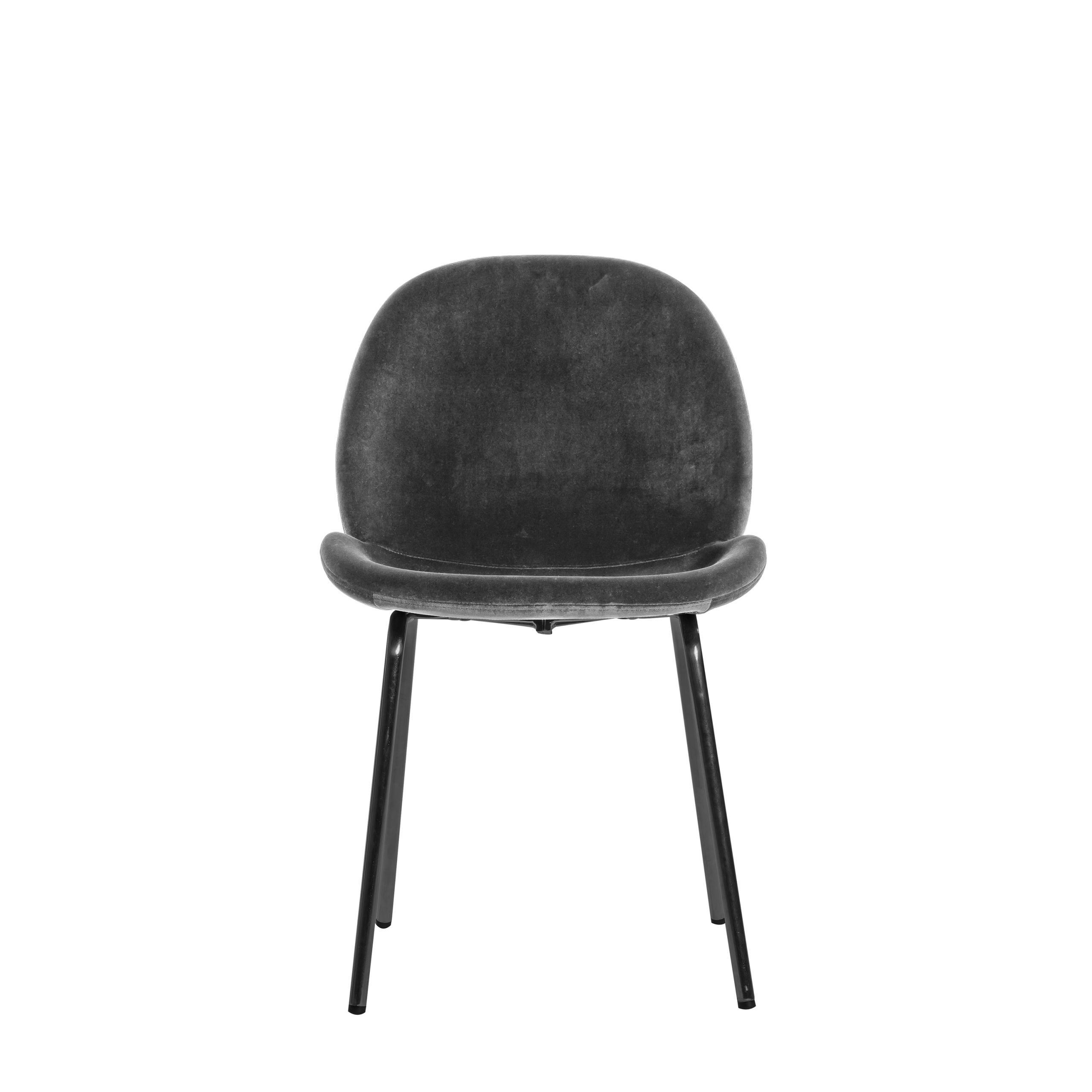 Gallery Direct Flanagan Chair Grey Velvet (Set of 2)