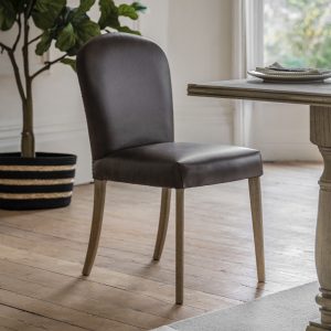 Gallery Direct Hinton Dining Chair Brn Leath Set of 2 | Shackletons