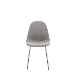 Gallery Direct Millican Dining Chair Chrome Light Grey Set of 2 | Shackletons