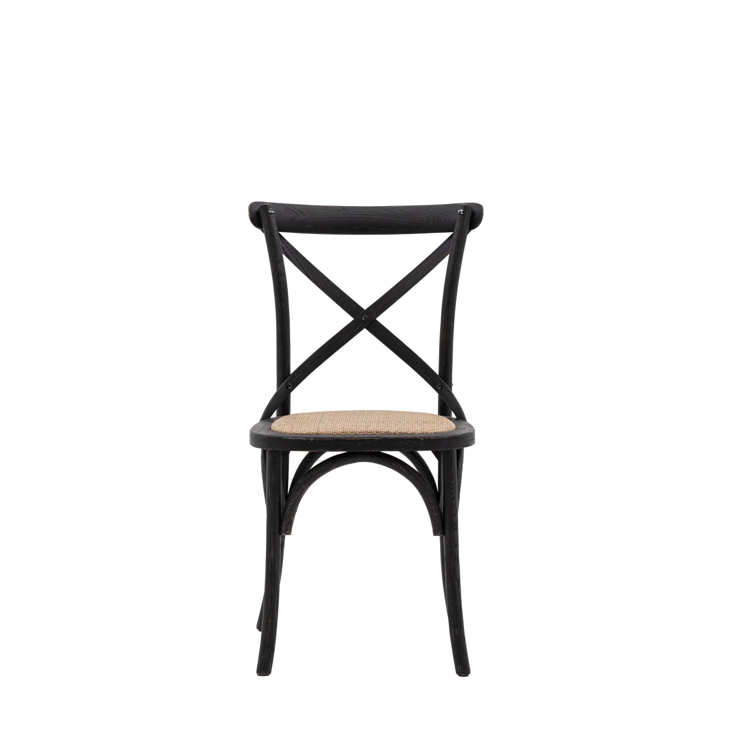 Gallery Direct Cafe Chair Black/Rattan (Set of 2)