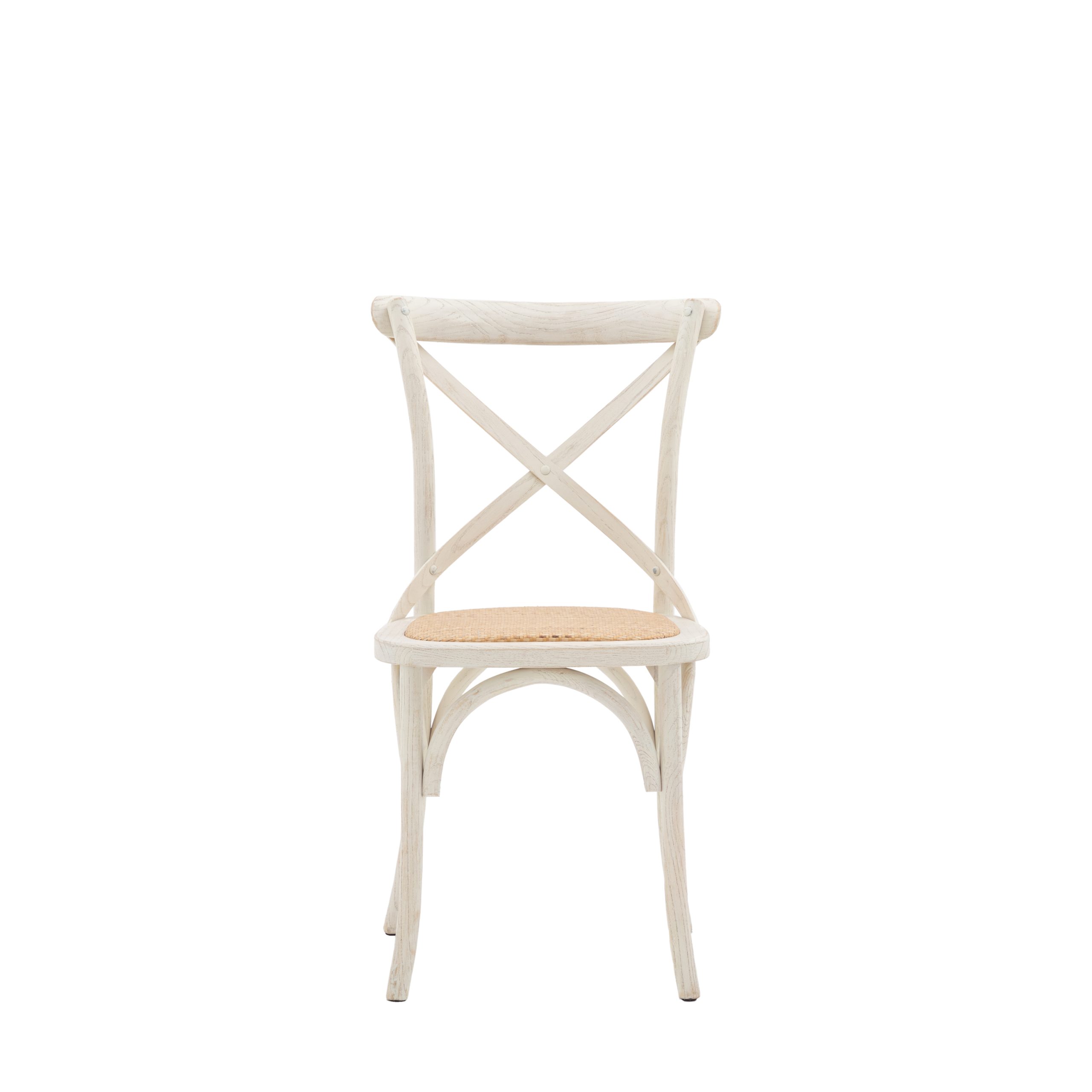 Gallery Direct Cafe Chair White/Rattan (Set of 2)