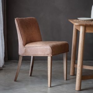 Gallery Direct Tarnby Chair Brown Leather Set of 2 | Shackletons