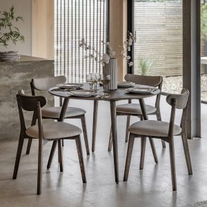 Gallery Direct Hatfield Round Dining Table Smoked | Shackletons
