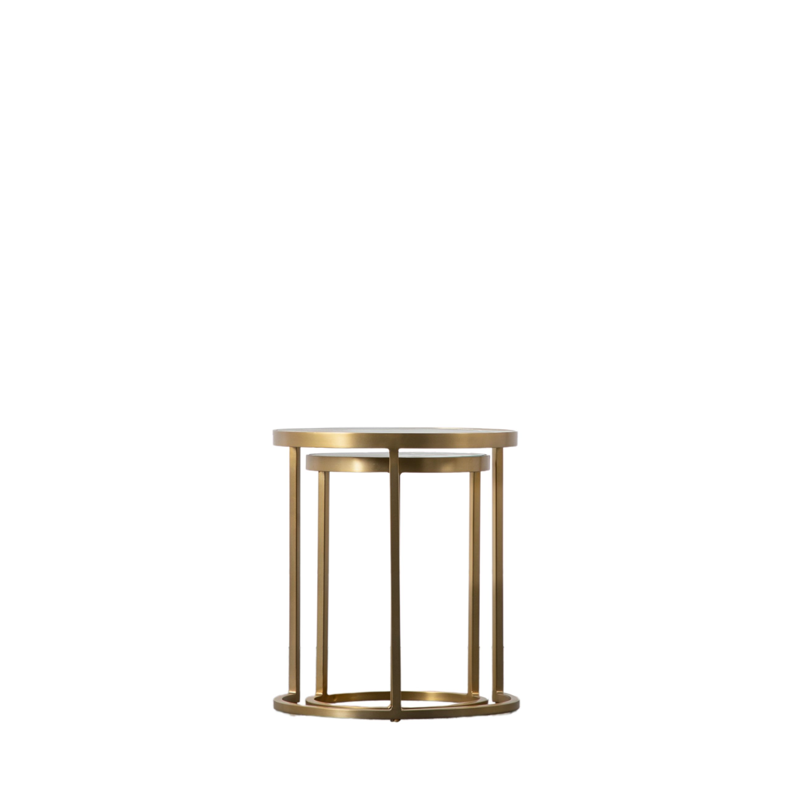 Gallery Direct Rowe Nest of Two Tables Gold