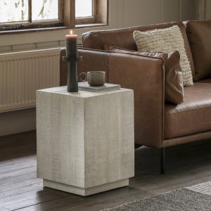 Gallery Direct Iowa Side Table Whitewash | Shackletons