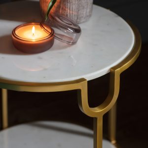 Gallery Direct Weston Side Table White Marble | Shackletons