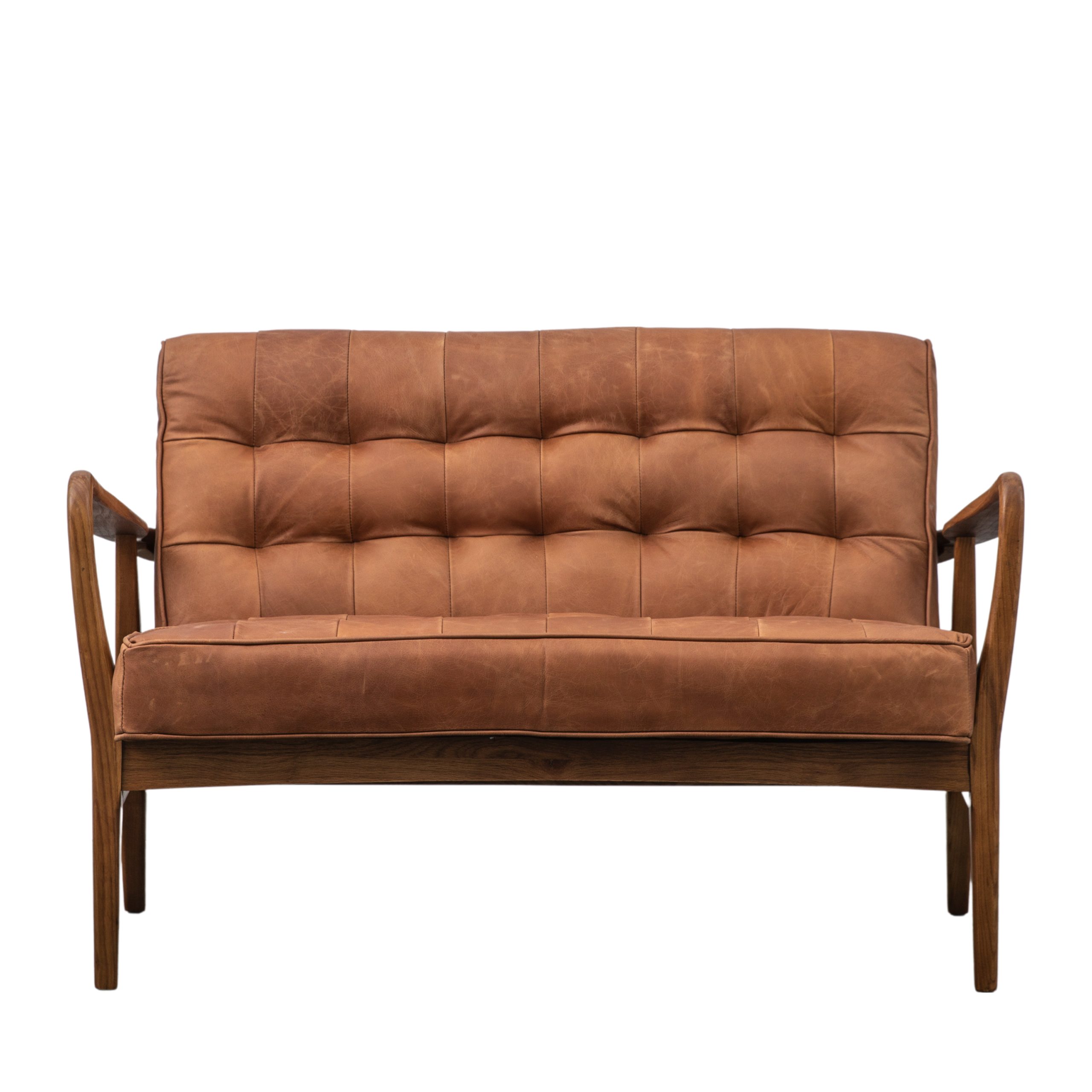 Gallery Direct Humber 2 Seater Sofa Vintage Brown Leather