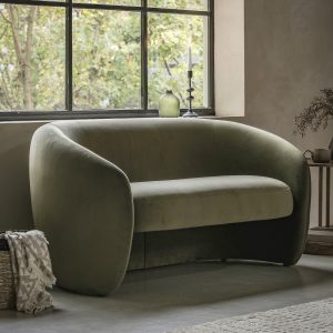 Gallery Direct Curvo 2 Seater Sofa Moss Green | Shackletons