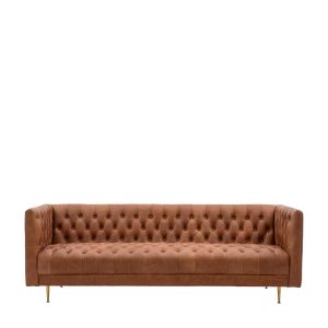 Gallery Direct Dalton Sofa Antique Brown Leather | Shackletons