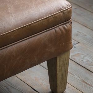 Gallery Direct Mr Paddington Stool Vintage Brown Leather | Shackletons