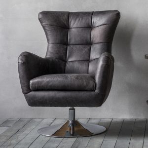 Gallery Direct Bristol Swivel Chair Antique Ebony | Shackletons