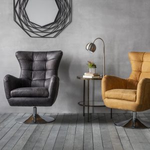 Gallery Direct Bristol Swivel Chair Antique Ebony | Shackletons