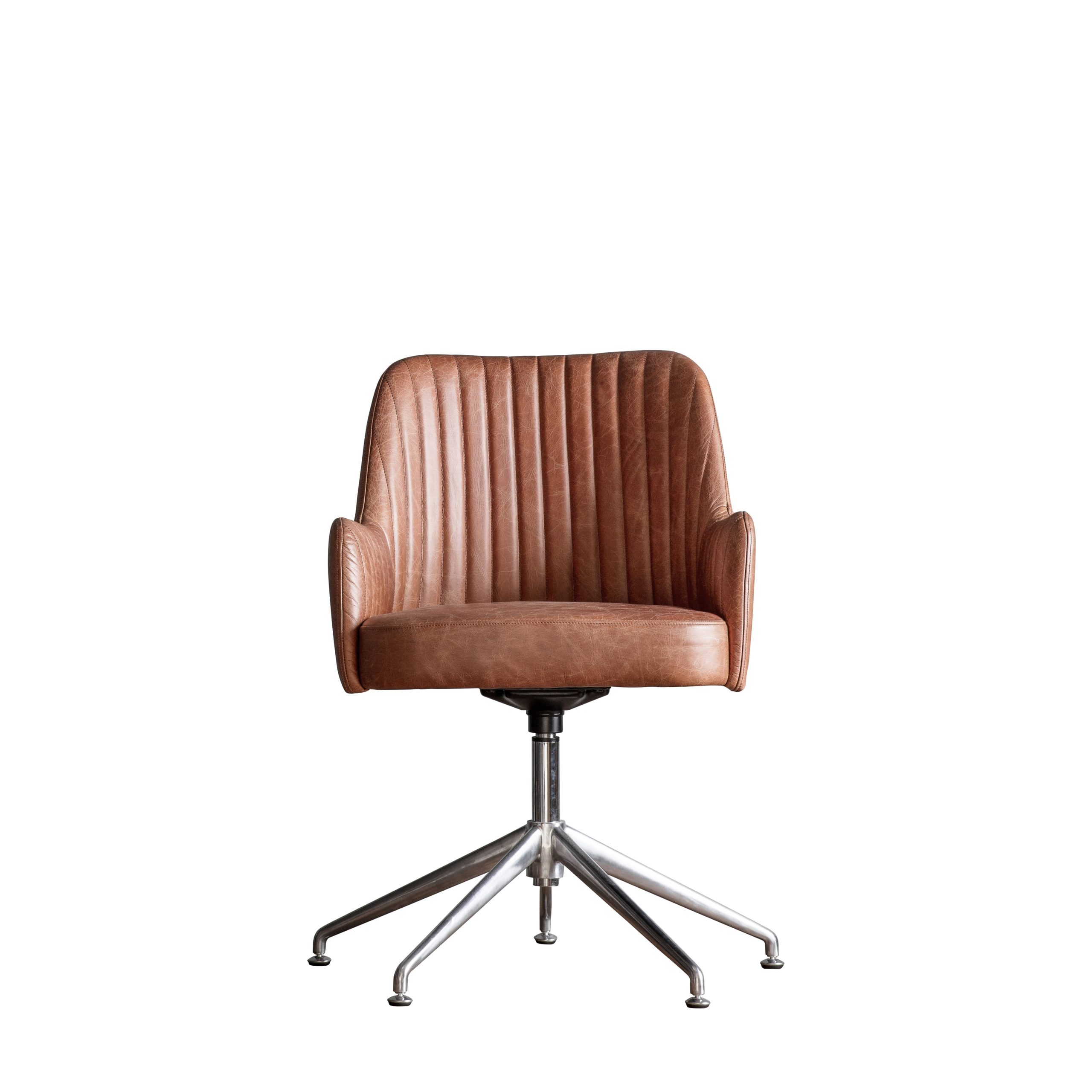 Gallery Direct Curie Swivel Chair Vintage Brown Leather