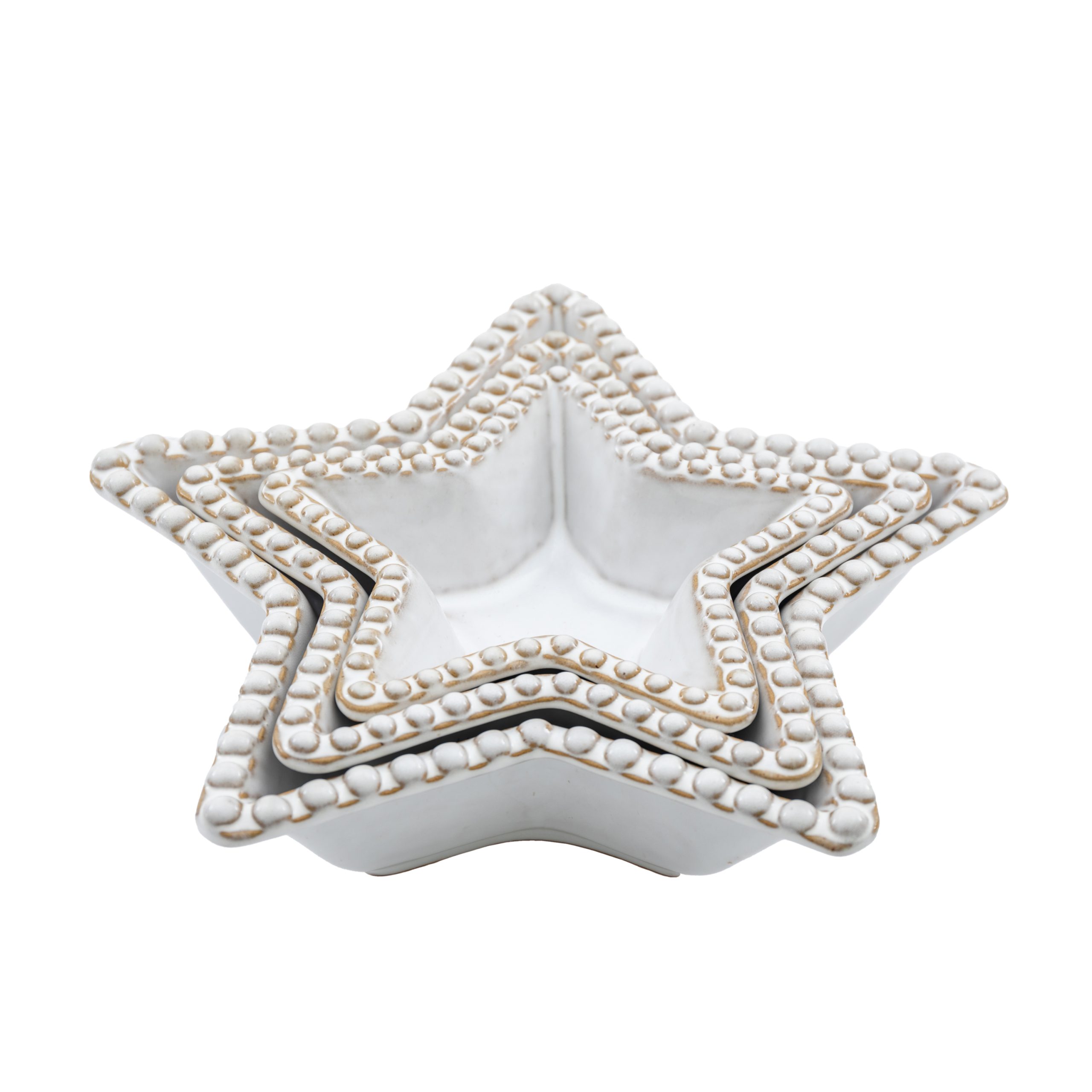 Gallery Direct Beaded Star Bowl (Set of 3)