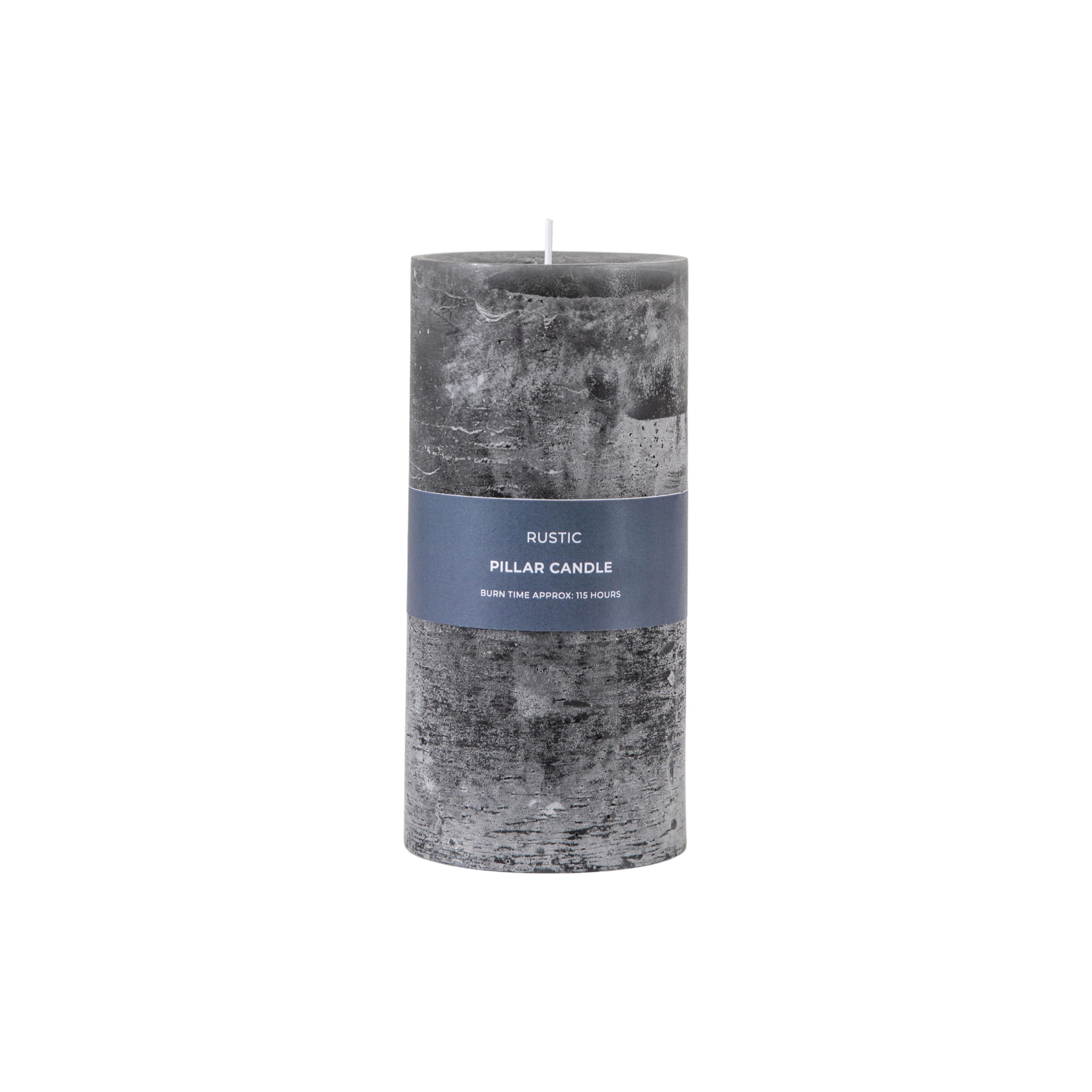 Gallery Direct Pillar Candle Rustic Slate