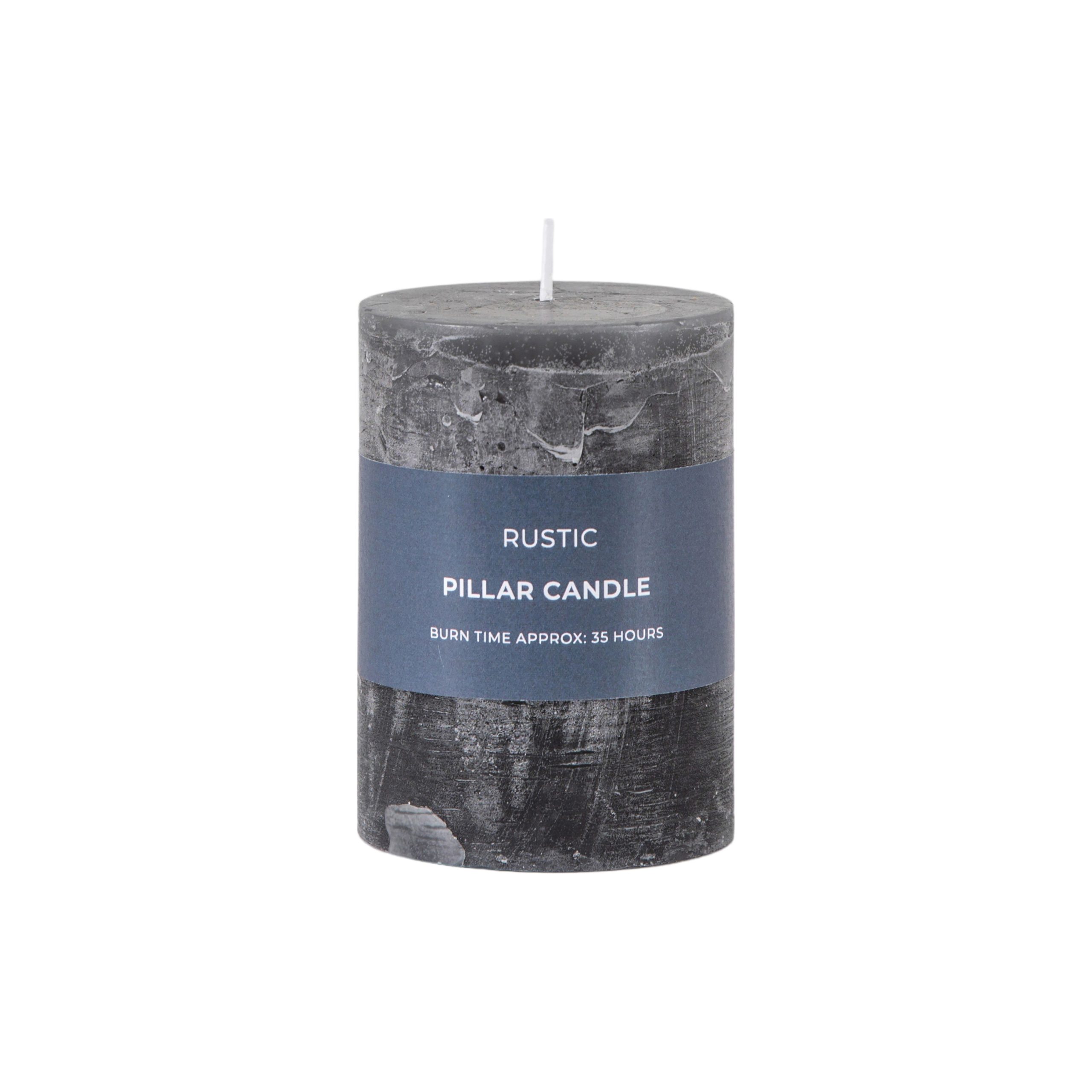 Gallery Direct Pillar Candle Rustic Slate (Pack of 2)