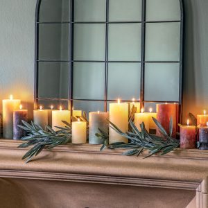Gallery Direct Pillar Candle Rustic Slate Pack of 2 | Shackletons