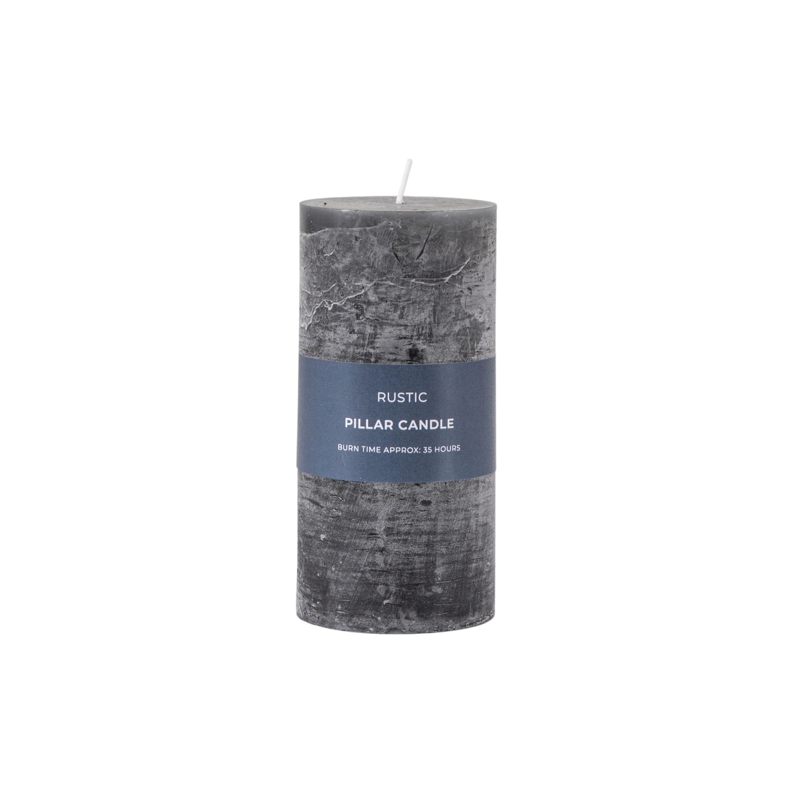 Gallery Direct Pillar Candle Rustic Slate (Pack of 2)