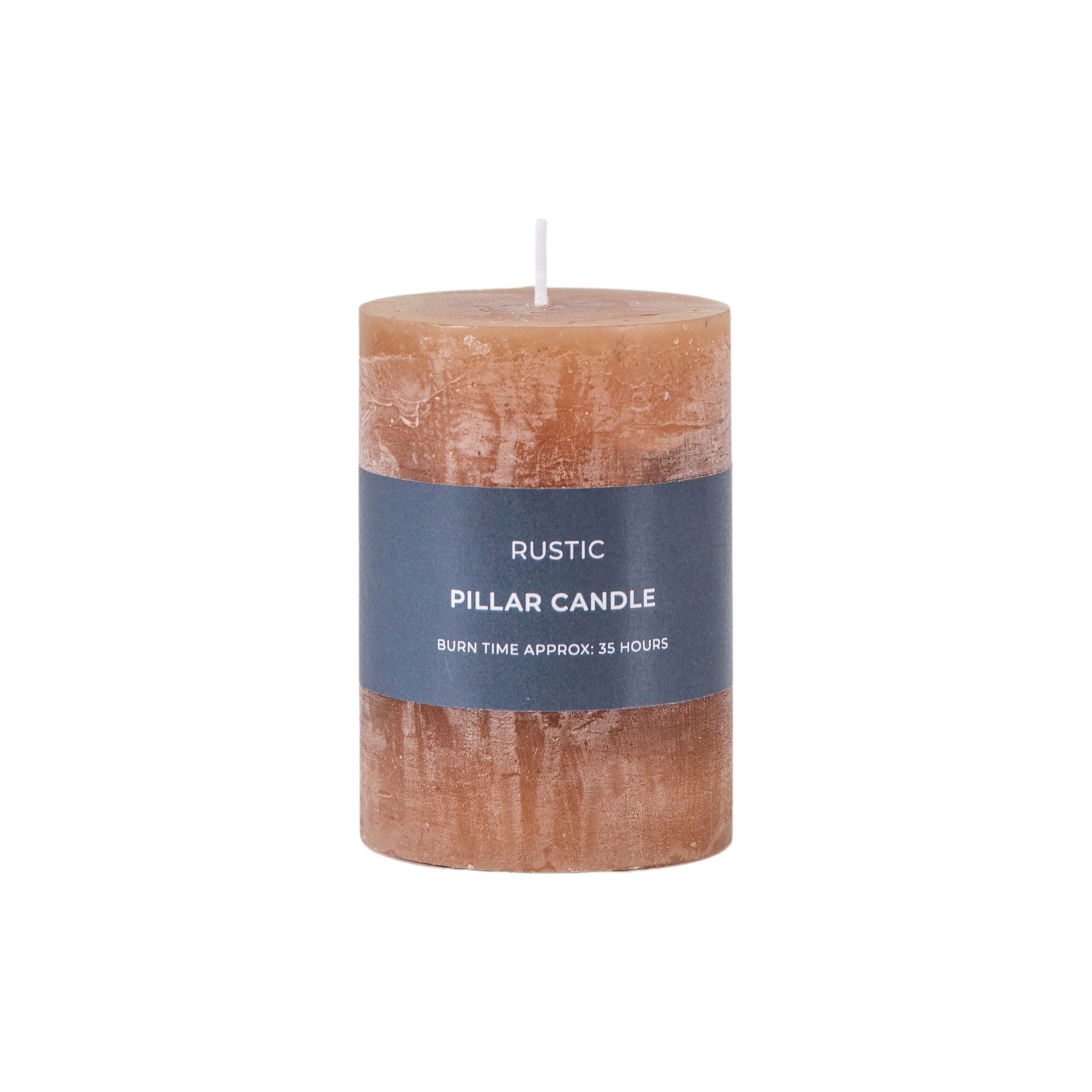 Gallery Direct Pillar Candle Rustic Amber (Pack of 2)