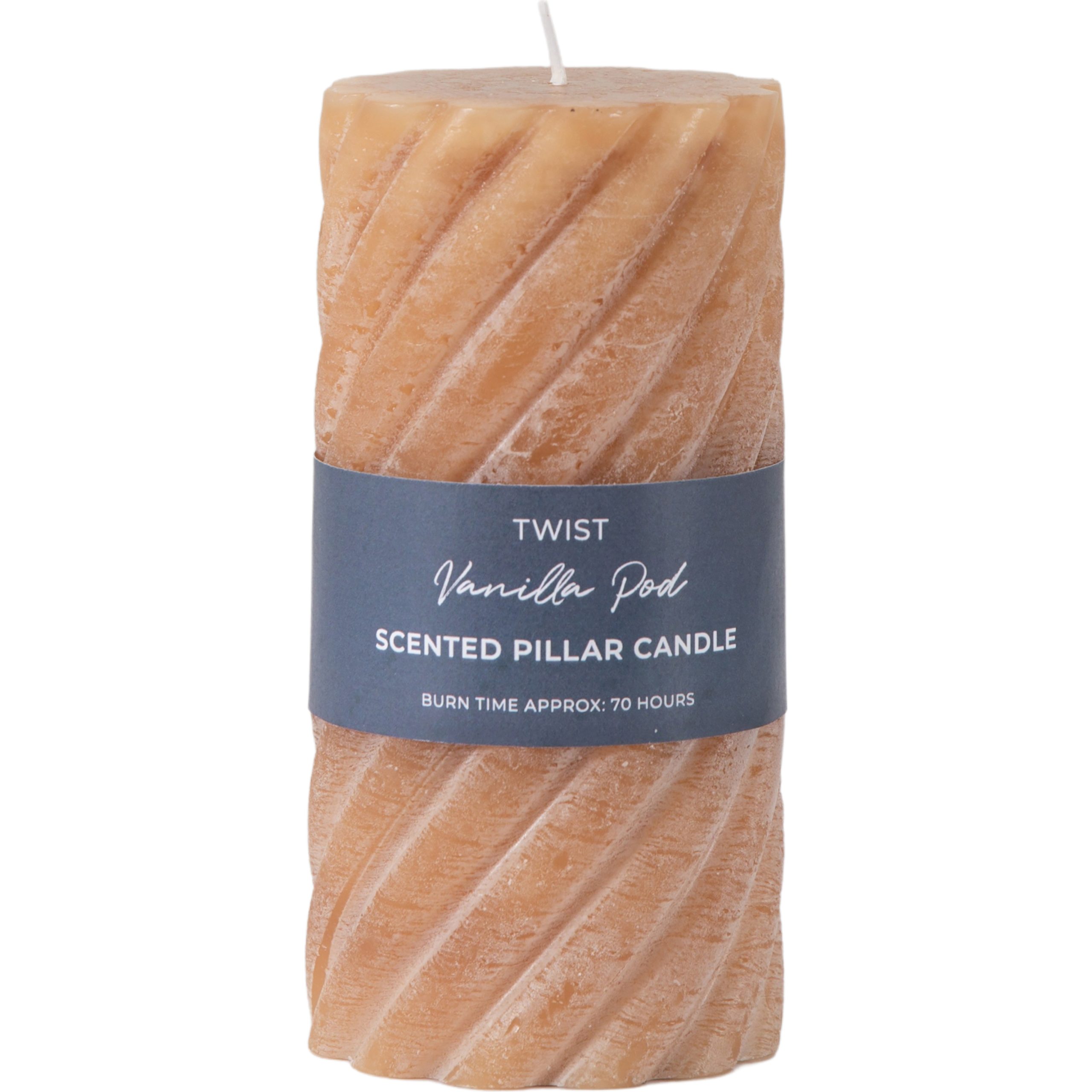 Gallery Direct Vanilla Pillar Candle Twist Amber (Pack of 2)