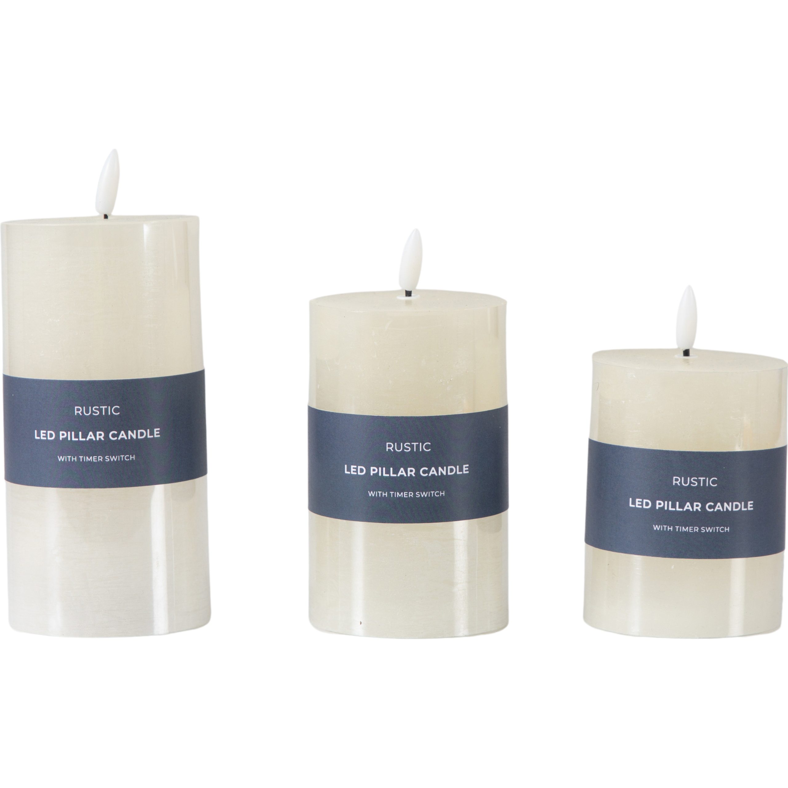 Gallery Direct LED Candle Rustic Ivory (Set of 3)